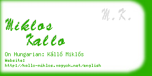 miklos kallo business card