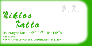 miklos kallo business card